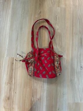 Vera Bradley Red Quilted Paisley Shoulder Bag